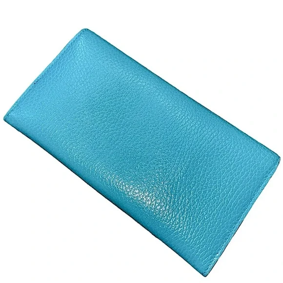 🩵GUCCI Turquoise Blue GG Calfskin Continental Wallet - Picture 4 of 15